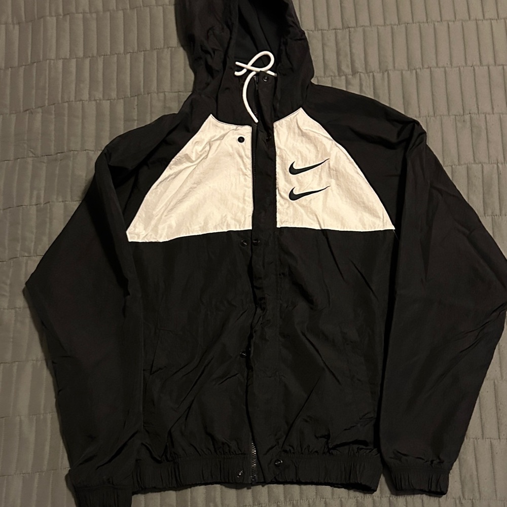 Nike Black and White Hooded Jacket